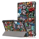 Pattern Printing PU Leather Tri-fold Stand Tablet Shell for Huawei MediaPad M5 Lite 8 – Cartoon Graffiti