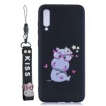 Pattern Printing TPU Gel Protective Case with Silicone Strap for Huawei P30 – Black