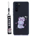 Pattern Printing TPU Gel Protective Case with Silicone Strap for Huawei P30 Pro – Black