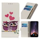 Pattern Printing Stand Leather Mobile Casing for Huawei Honor 20 Lite – Sweet Owl Family