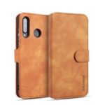 DG.MING Retro Style Leather Wallet Stand Case for Huawei P30 Lite / nova 4e – Brown