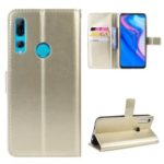 Crazy Horse Leather Wallet Case for Huawei Nova 5i / P Smart Z / Y9 Prime 2019 – Gold