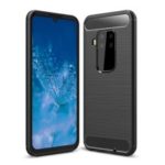Carbon Fibre Brushed TPU Case for Motorola P40 Note – Black