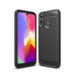 Carbon Fiber Brushed TPU Shell Case for Motorola P40 Play – Black