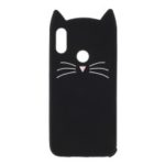 3D Mustache Cat Silicone Phone Case for Xiaomi Redmi Note 7/Redmi Note 7 Pro (India) – Black