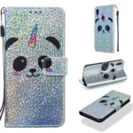 Pattern Printing Glitter Sequins Leather Wallet Case for Xiaomi Redmi Note 7 / Redmi Note 7 Pro (India) – Panda