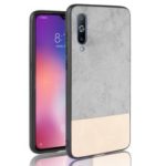Bi-color Splicing PU Leather Coated PC TPU Hybrid Case Cover for Xiaomi Mi 9 SE – Grey