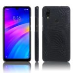 Crocodile Texture PU Leather Coated PC Phone Case for Xiaomi Redmi 7 – Black