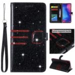 Glitter Powder Coated Wallet Leather Phone Case for Xiaomi Redmi Note 7 / Redmi Note 7 Pro (India) / Redmi Note 7S – Black