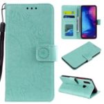 Imprint Mandala Pattern Wallet Stand Leather Flip Case for Xiaomi Redmi Note 7S / Note 7 / Note 7 Pro (India) – Cyan