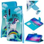 Pattern Printing Leather Wallet Case for Xiaomi Mi 9 – Cute Unicorn