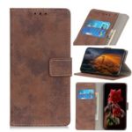 Vintage Style Leather Wallet Case for ALCATEL 1S (2019) – Coffee