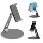Portable Desk Phone Stand Holder Aluminum Alloy Desktop Bracket for 4-14 inch Phone Tablet – Black