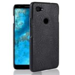 Crocodile Texture PU Leather Coated PC Phone Case for Google Pixel 3a – Black