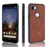 PU Leather Coated TPU + PC Back Phone Casing for Google Pixel 3a XL – Brown