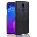 Crocodile Texture PU Leather Coated PC Protection Case for OPPO F11 – Black