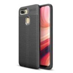 Litchi Skin Soft TPU Protective Case for Oppo A7 / AX7 – Black