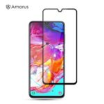 AMORUS Full Glue Silk Printing Tempered Glass Full Screen Protector for Samsung Galaxy A70