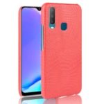 Crocodile Texture PU Leather Coated PC Phone Case for vivo Y17/Y3 – Red
