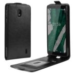 Crazy Horse Vertical Flip Leather Protective Case for Nokia 1 Plus – Black