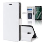 Crazy Horse PU Leather Stand Wallet Flip Case for Nokia 1 Plus – White