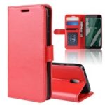 Crazy Horse PU Leather Stand Wallet Flip Case for Nokia 1 Plus – Red
