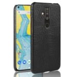 Crocodile Texture PU Leather Coated PC Phone Case for Nokia X71 – Black