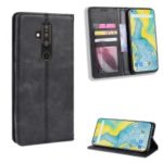 Auto-absorbed Vintage Style PU Leather Wallet Case for Nokia X71 / 8.1 Plus – Black