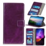 Crazy Horse Vintage Leather Wallet Case for Nokia 3.2 – Purple