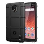 Rugged Shield for Nokia 1 Plus Square Grid Texture Shockproof TPU Case – Black