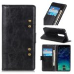 Rivet Decorated PU Leather Stand Wallet Mobile Cover for Nokia 3.2 – Black