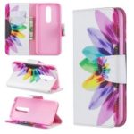 Pattern Printing PU Leather Wallet Stand Flip Cover for Nokia 4.2 – Petals Pattern