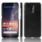 Litchi Texture PU Leather Coated PC Case for Nokia 3.2 – Black