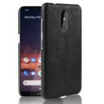 Crocodile Texture PU Leather Coated PC Phone Case for Nokia 3.2 – Black