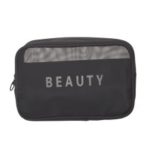 Travel Net Washing Cosmetic Girl Woman Lady Hand Bag – Size: L / BEAUTY Black