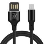 HAT PRINCE HC-17 103cm 2A Linen Woven Micro USB Data Sync Charger Cable Cord for Samsung HTC Huawei – Black