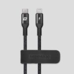 MOMAX MFI-Certificated 2.2m Lightning to USB-C Fast Charge and Data Transfer Cable  – Black