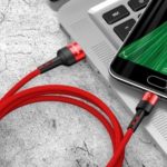 Micro USB Cable, US-SJ312 U26 1M Micro USB Data Sync & Charging Woven Cable for Huawei Samsung – Red