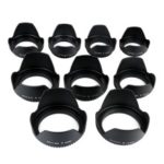 Screwed Flower Petal Sunshade Lens Hood for Nikon Canon Sony SLR DV Camera – Black