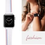 Genuine Leather Single Tour Watch Band for Apple Watch Apple Watch Series 4 44mm, Series 3/2/1 42mm – White