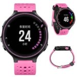 Bi-color Round Holes Silicone Watch Strap for Garmin Forerunner 220/230/235/620/630 – Rose / Black