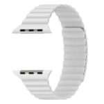 Magnetic Loop Split Leather Watch Strap for Apple Watch Series 4 44mm / Series 3 2 1 42mm – White