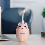 Cute Cat USB Mini Air Humidifier Portable Aroma Diffuser – Pink