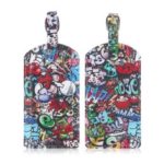 Painting Pattern Baggage Tag with Clear PVC Window – Colorful Painting