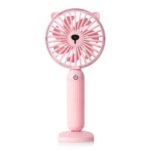 Cute Bear Shape Portable USB Cooling Fan Aromatherapy Handheld Mini Fan with LED Function – Pink