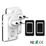 SAFUL 1V2 Plug-in Wireless Doorbell Kit Door Wireless AC Bell 28 Rings Smart Wireless Door Bell – Black / EU Plug