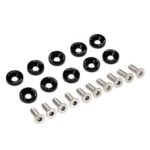 10Pcs Billet Aluminum Fender Bumper Washers + 10Pcs Screws – Black