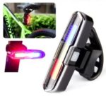 Red/Blue/White 3-Color Rear Cycling Bike Tail Light COB Highly Bright USB Chargeable