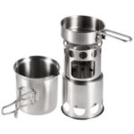 Portable Wood Burning Stove Stainless Steel Pots Set for Camping
