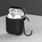Silicone Protective Case with Buckle for AirPods with Charging Case (2016)/with Charging Case (2019) – Black